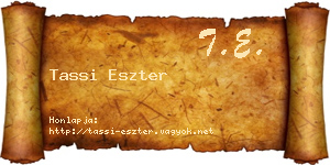 Tassi Eszter névjegykártya